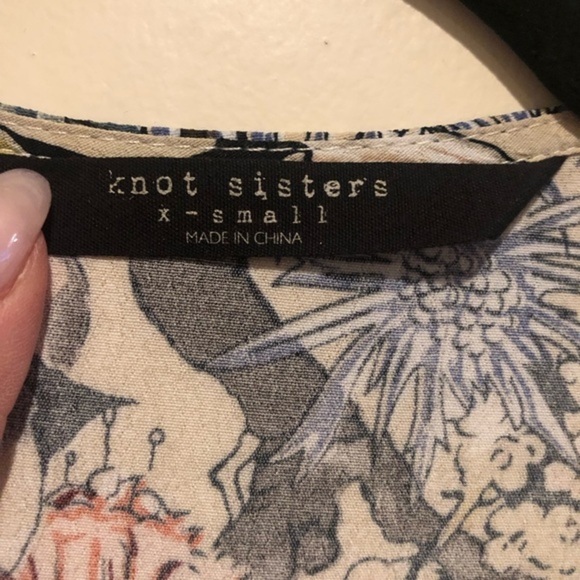 KNOT SISTERS MORRISON KIMONO FLORAL BUTTON FROM HI LOW BOHO 3/4 SLEEVE DRESS XS - Picture 9 of 14